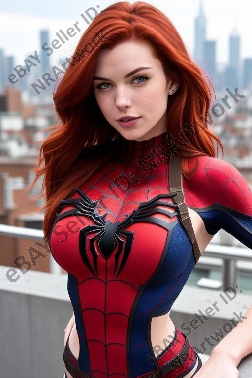 Lot of 10 Jackie Spiderman Costume Photos 4x6 Nude Model Female Art Set 1