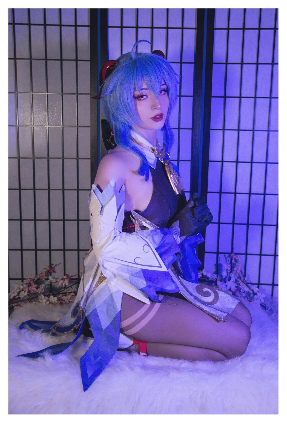 Lot of 10 Shiro Kitsune Ganyu Genshin Impact Cosplay 4x6 Photos Nude Model Set 2