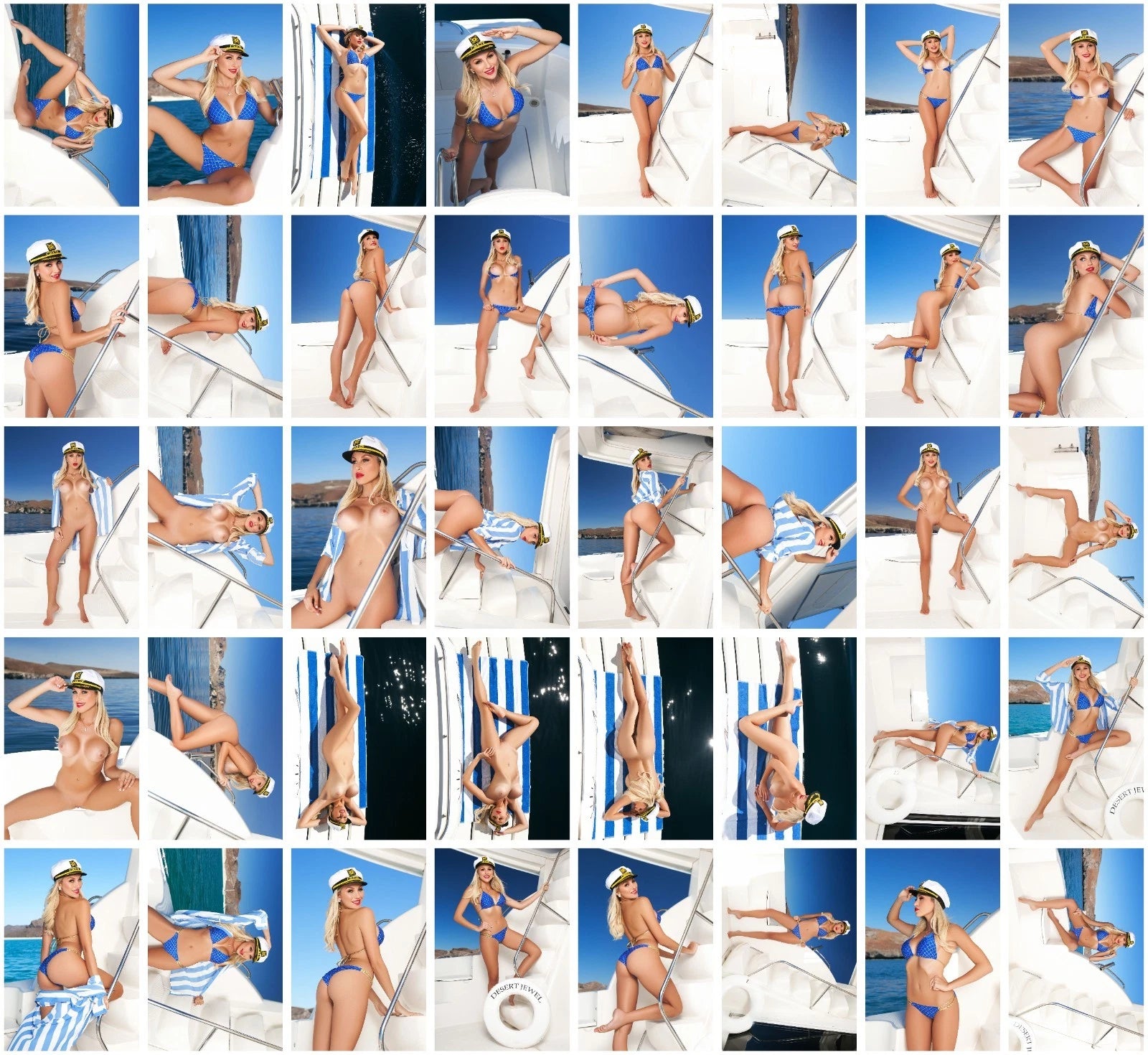 Lot of 40 Khloe Terae 4x6 Color Photos Nautically Naughty Nude Model Pin Up Girl