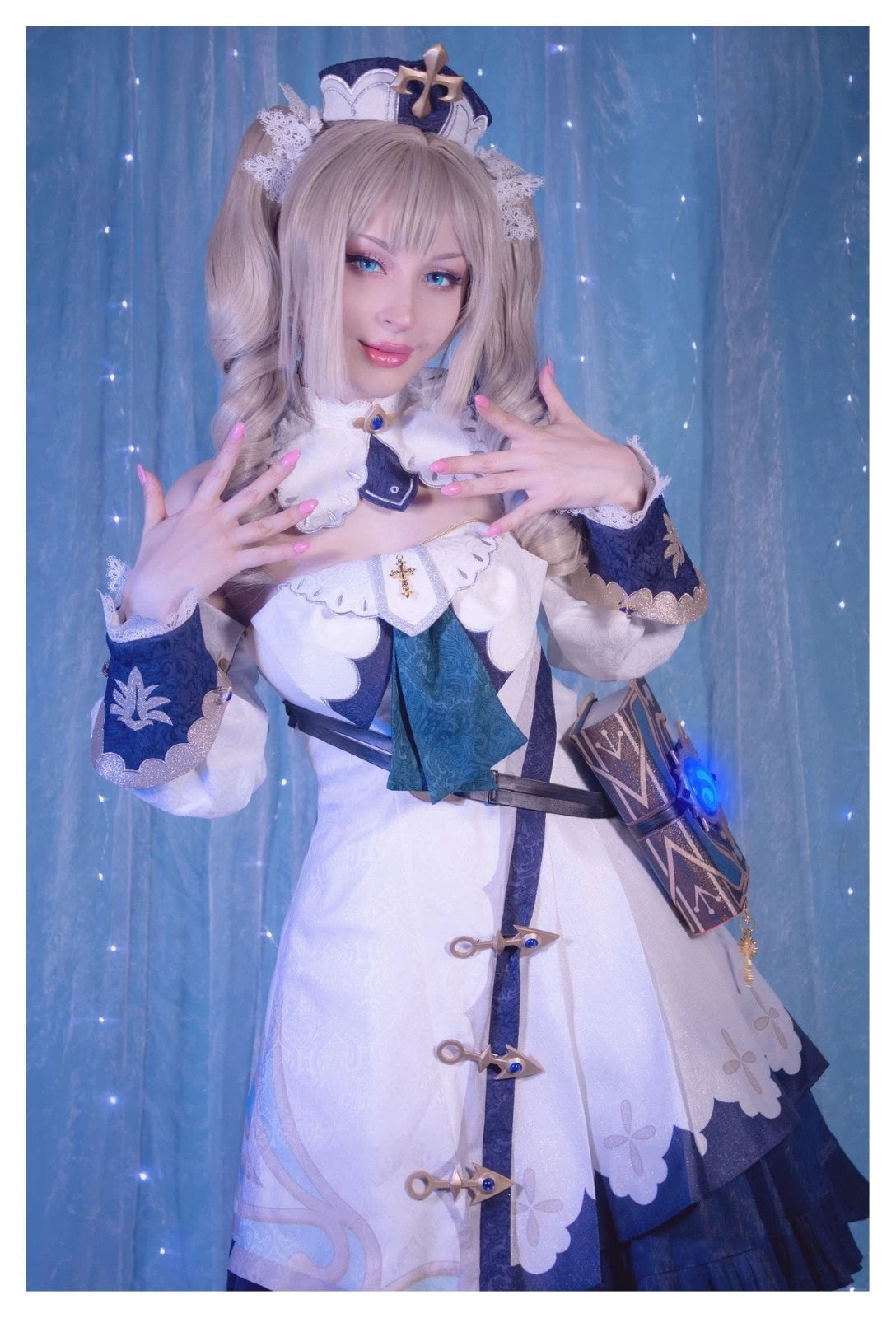Lot of 10 Shiro Kitsune Barbara Genshin Cosplay 4x6 Photos Nude Model Set 1