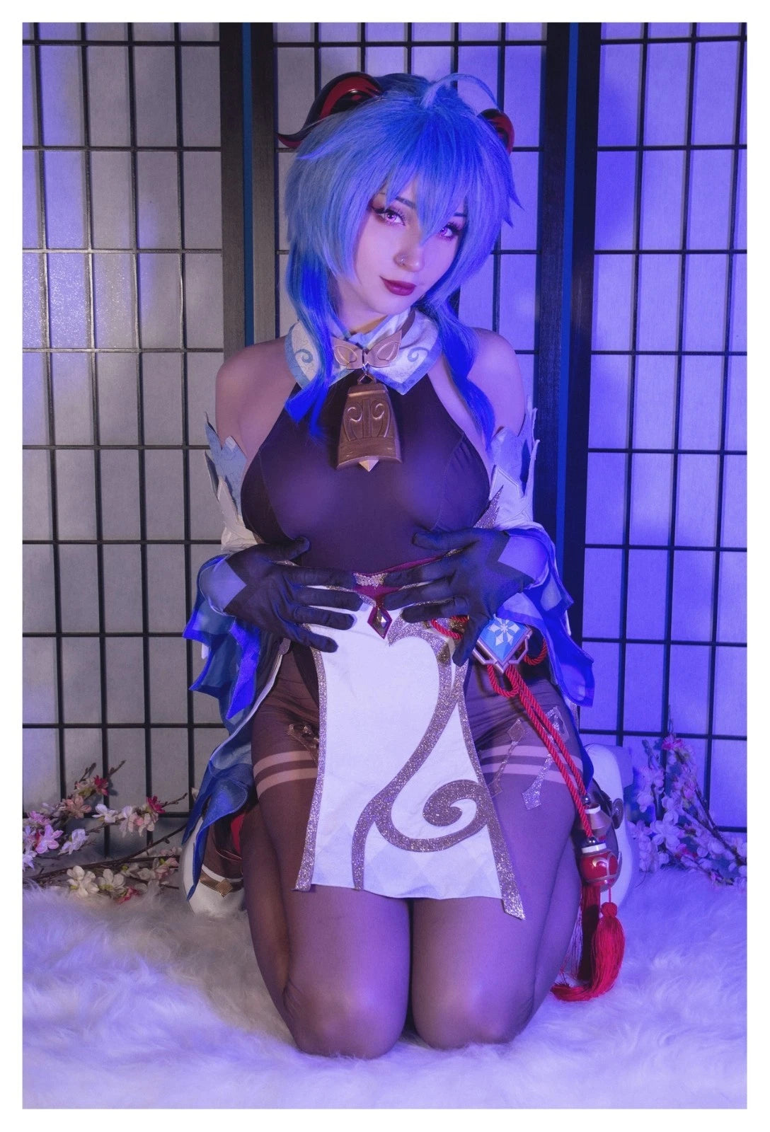 Lot of 10 Shiro Kitsune Ganyu Genshin Impact Cosplay 4x6 Photos Nude Model Set 1