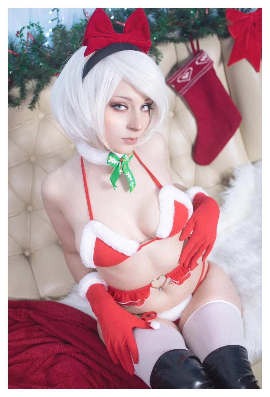 Lot of 10 Shiro Kitsune 2B Christmas Nier Cosplay 4x6 Photos Nude Model Set 2
