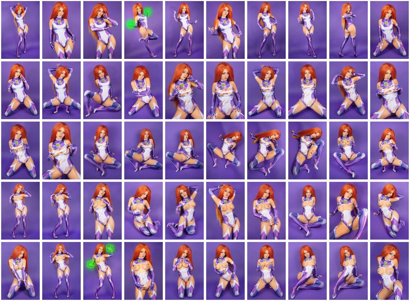 Lot of 50 Shiro Kitsune Starfire Cosplay DC Comics 4x6 Color Photos Nude Model