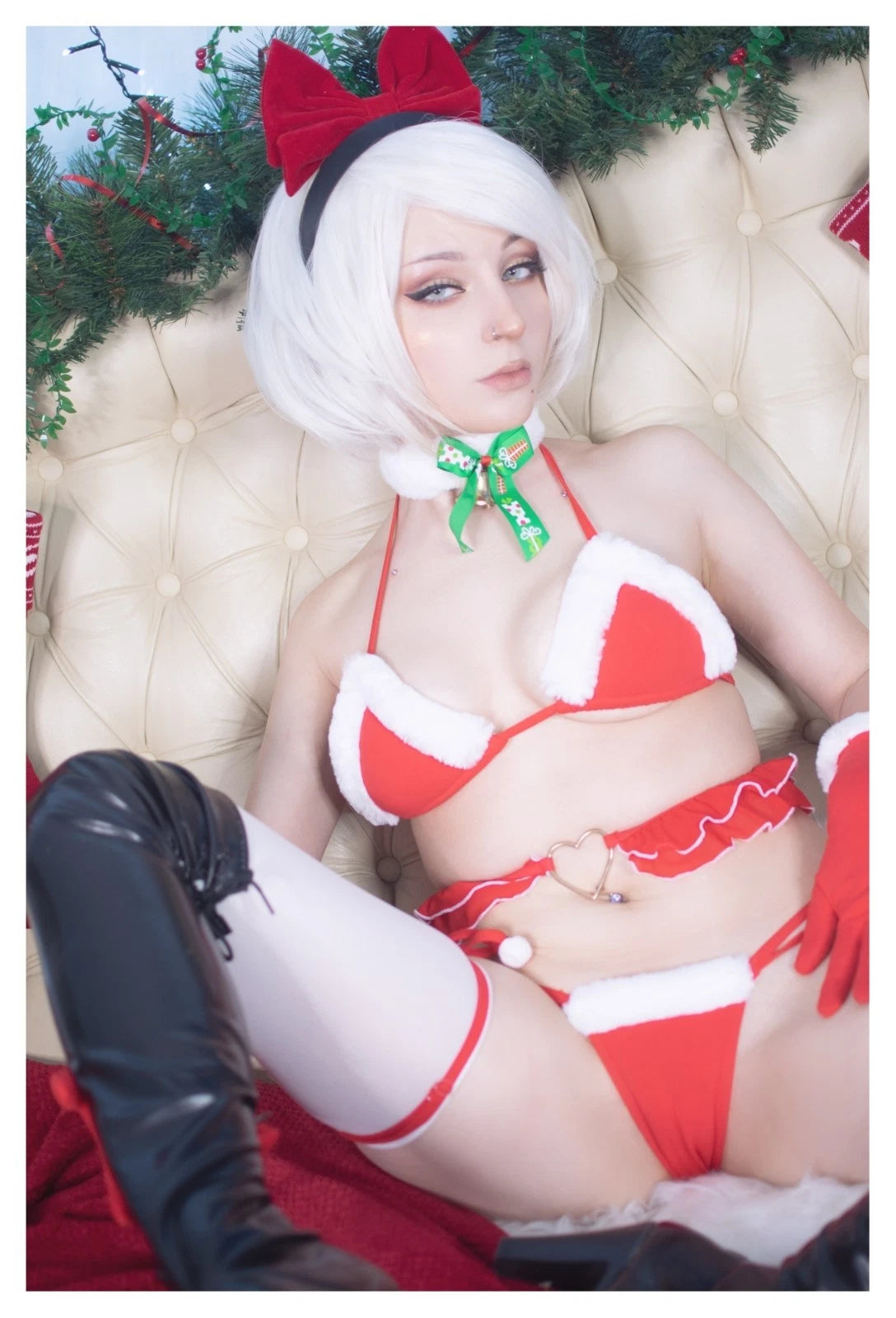Lot of 10 Shiro Kitsune 2B Christmas Nier Cosplay 4x6 Photos Nude Model Set 1