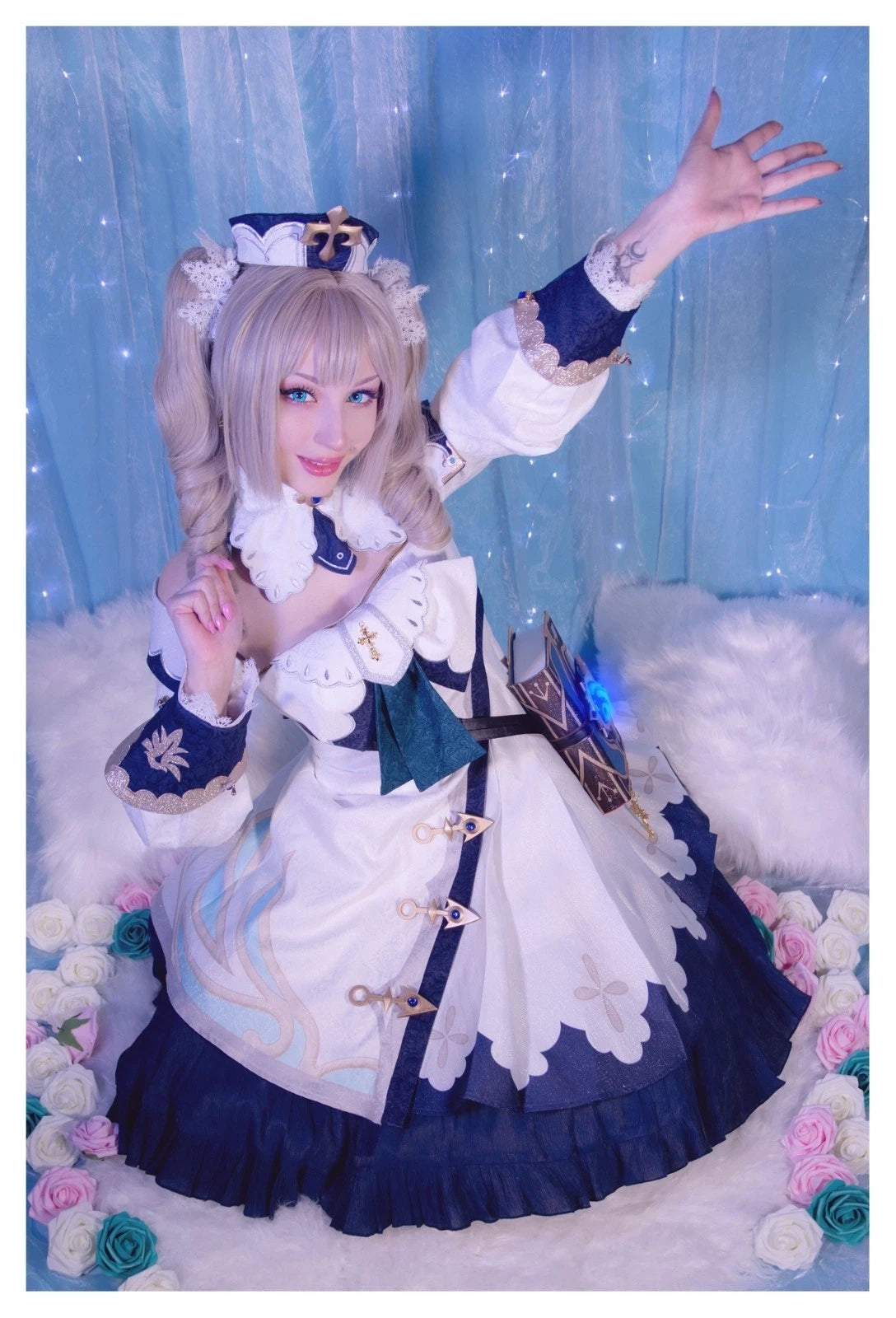 Lot of 10 Shiro Kitsune Barbara Genshin Cosplay 4x6 Photos Nude Model Set 3