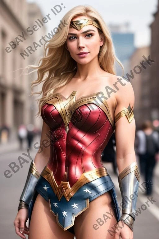 Lot of 10 Lena Wonder Woman City Costume Photos 4x6 Nude Model Female Art Set 1